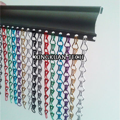 সজ্জার জন্য 90×210cm অ্যালুমিনিয়াম পোকা দরজা চেইন পর্দা পর্দা